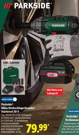 Lidl Parkside Akku-Drehschlagschrauber Starterset 20 V Angebot