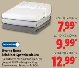 Lidl Livarno Home Feinbiber-Spannbettlaken Angebot