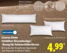Lidl Livarno Home Feinbiber-Kissenbezüge/ Bezug für Seitenschläferkissen Angebot