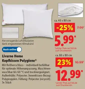 Lidl Livarno Home Kopfkissen Polygiene Angebot