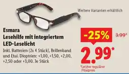 Lidl Esmara Lesehilfe mit integriertem LED-Leselicht Angebot