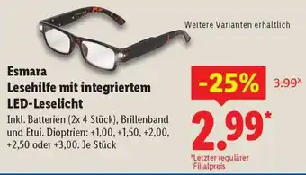 Lidl Esmara Lesehilfe mit integriertem LED-Leselicht Angebot