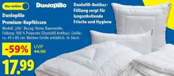 Lidl Dunlopillo Premium-Kopfkissen Angebot