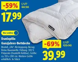 Lidl Dunlopillo Ganzjahres-Bettdecke Angebot