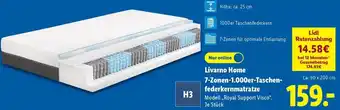 Lidl Livarno Home 7-Zonen-1.000er-Taschenfederkernmatratze Angebot