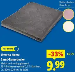Lidl Livarno Home Samt-Tagesdecke Angebot