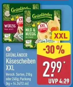 Aldi Nord Grünländer käsescheiben xxl würzig Angebot