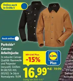 Lidl Parkside Canvas Arbeitsjacke Angebot