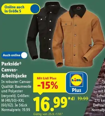 Lidl Parkside Canvas Arbeitsjacke Angebot