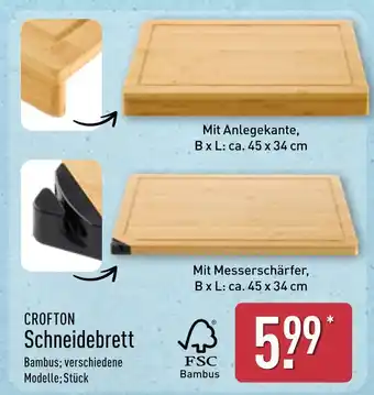 Aldi Nord Crofton schneidebrett mit anlegekante Angebot