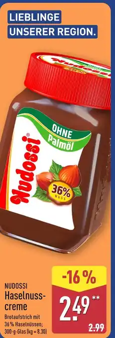 Aldi Nord Nudossi hasselnusscreme Angebot