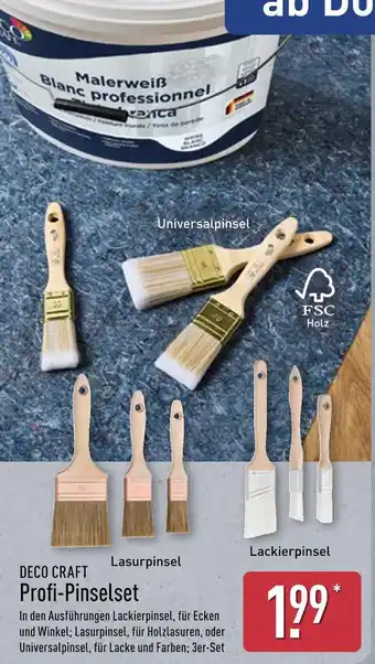 Aldi Nord Deco craft profi-pinselset lackierpinsel Angebot