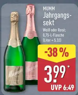 Aldi Nord Mumm jahrgangssekt weiß Angebot