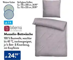 Aldi Nord Biberna musselin-bettwäsche größe ca. 135 x 200 cm Angebot
