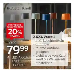 XXXLutz Dieter knoll led-akku-tischleuchte Angebot