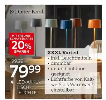 XXXLutz Dieter knoll led-akku-tischleuchte Angebot