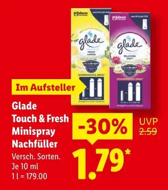 Lidl Glade touch & fresh minispray nachfüller Angebot