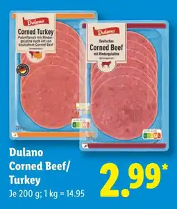 Lidl Dulano corned turkey Angebot