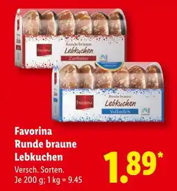 Lidl Favorina runde braune lebkuchen zartbitter Angebot