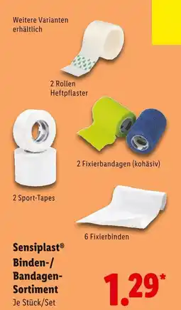 Lidl Sensiplast binden-/ bandagen-sortiment Angebot