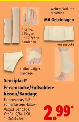 Lidl Sensiplast fersensocke,fußsohlenkissen, bandage Angebot
