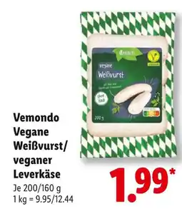 Lidl Vemondo vegane weißwurst Angebot