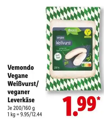 Lidl Vemondo vegane weißwurst Angebot