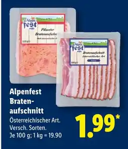 Lidl Alpenfest pikanter bratenaufschnitt Angebot