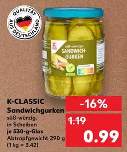 Kaufland K-classic sandwichgurken Angebot