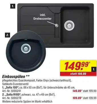 toom Baumarkt Einbauspüle Sofia 100 Angebot