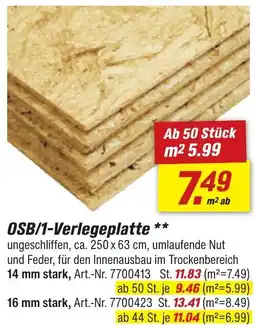 toom Baumarkt OSB/1-Verlegeplatte 14 mm stark Angebot