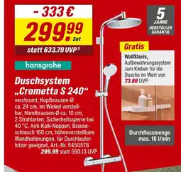 toom Baumarkt Hansgrohe duschsystem „crometta s 240“ Angebot
