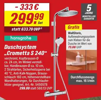 toom Baumarkt hansgrohe Duschsystem ..Crometta S 240" Angebot