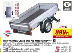 toom Baumarkt Stema pkw-anhänger „basic plus 750 kippdeichsel“ Angebot