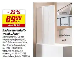 toom Baumarkt Badewannenfaltwand „jana“ Angebot