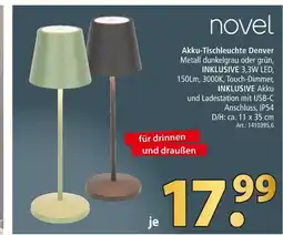 Zurbrüggen Novel akku-tischleuchte denver Angebot