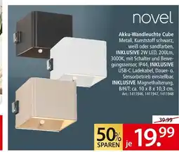 Zurbrüggen Novel akku-wandleuchte cube Angebot