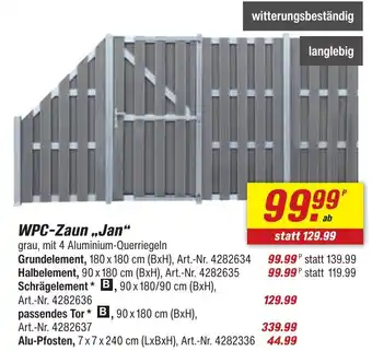toom Baumarkt WPC-Zaun ,,Jan" Angebot