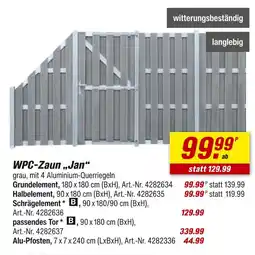 toom Baumarkt Wpc-zaun 'jan' grundelement Angebot
