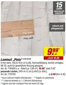 toom Baumarkt Laminat „pinie“ Angebot