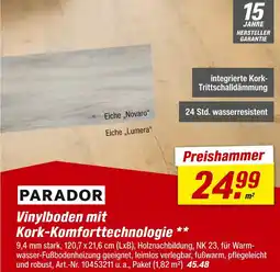 toom Baumarkt Parador vinylboden mit kork-komforttechnologie Angebot