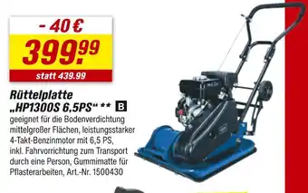 toom Baumarkt Rüttelplatte hp1300s 6,5ps Angebot
