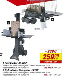 toom Baumarkt Scheppach holzspalter hl460 Angebot