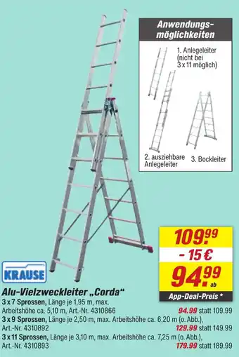 toom Baumarkt KRAUSE Alu-Vielzweckleiter „Corda" Angebot