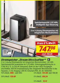 toom Baumarkt Ecoflow Stromspeicher,,Stream Ultra EcoFlow" B Angebot