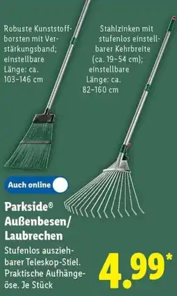 Lidl Parkside Außenbesen/ Laubrechen Angebot