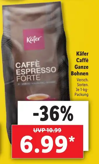 Lidl Käfer Caffè Ganze Bohnen Angebot