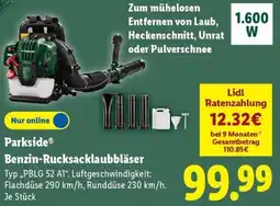 Lidl Parkside Benzin-Rucksacklaubbläser Angebot