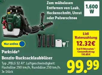 Lidl Parkside Benzin-Rucksacklaubbläser Angebot