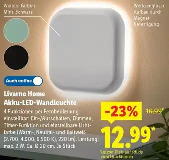 Lidl Livarno Home Akku-LED-Wandleuchte Angebot